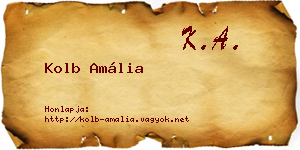 Kolb Amália névjegykártya